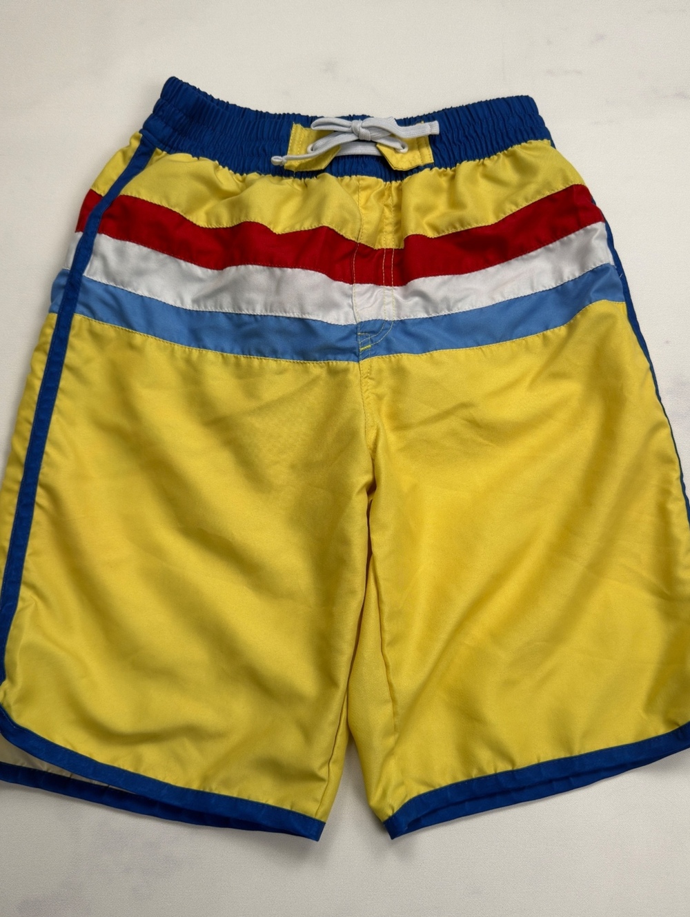 kidpik Swim Trunks Colorblock Striped Elastic Waist - XL